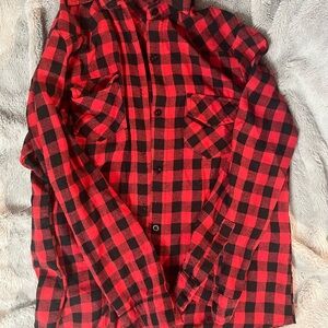 Red and Black Checkered Women’s/Unisex Flanel
